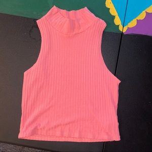 Pink mock neck